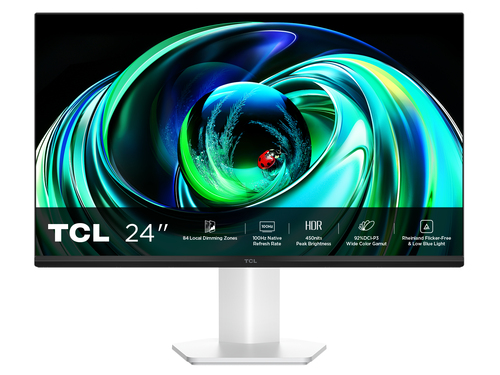 Tcl Monitor Gaming 23,8 Mled Va 16:9 FHD 5MS 100hz 450 Cdm, Miniled Direct-84, 99 Srgb, VGA/Hdmi, Bianco 24g54