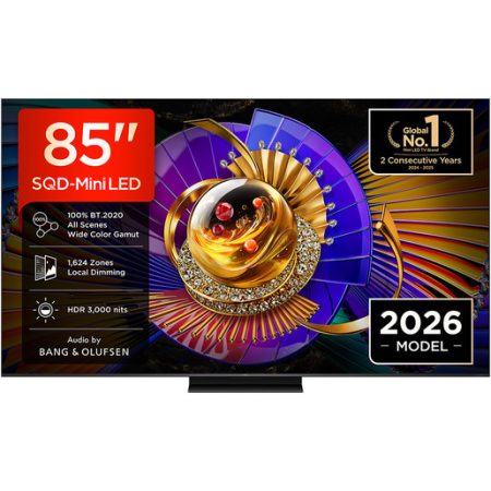 tcl-tv-tcl-85c7l-smart-85-sqd-mini-led-4k-hdr-3000-nit TCL TV TCL 85C7L, Smart 85'', SQD‑Mini LED, 4K HDR, 3000 nit, 1.624 zone di dimming, Google TV, 144Hz, Dolby Vision & Atmos, Audio Bang Olufsen