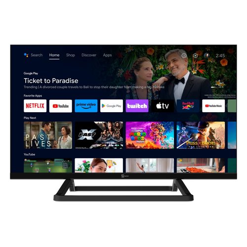 Telesystem Tele System smart tv 32 pollici TS32FL SMG14, Android TV, DVB-T2-S2, tivu'sat HD, Google Assistant, Chromecast, 12V-220V, camper e barca