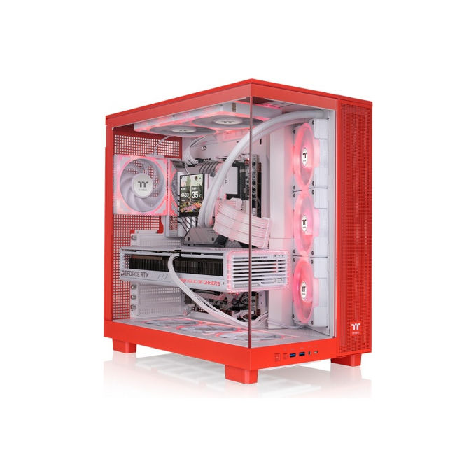 Thermaltake CA-11E-00MRWN-00 View 380 XL TG ARGB Alloggiamento Midi Tower con vetro temperato e illuminazione ARGB 4 ventole preinstallate supporto ra
