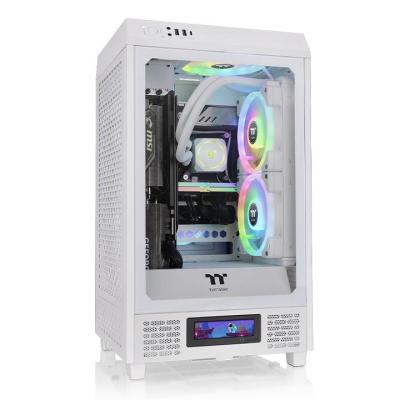 Thermaltake CA-1X9-00S6WN-00 The Tower 200 Case PC Mini Tower Mini-ITX con Pannello in Vetro Temperato e Supporto GPU fino a 38 cm colore Bianco