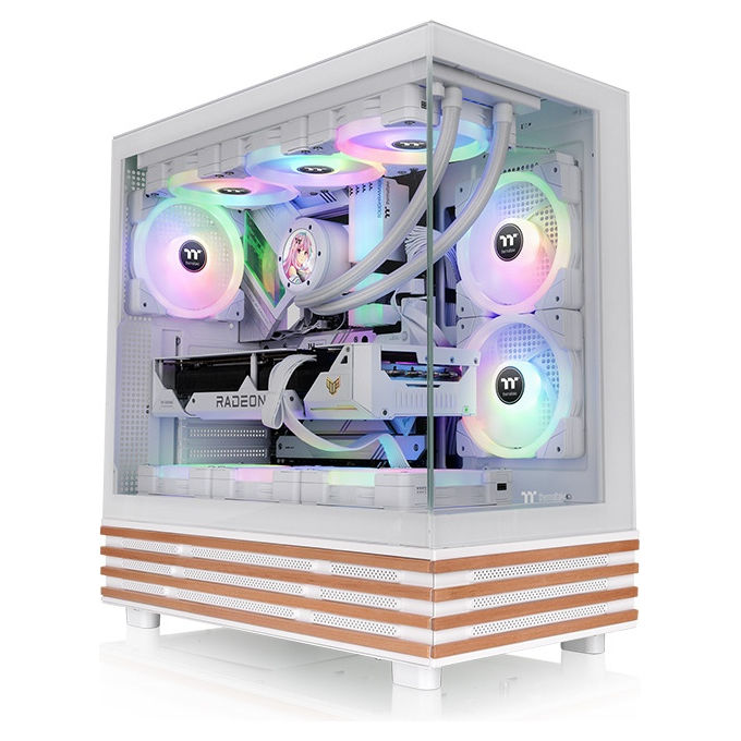 Thermaltake CA-1Y7-00M6WN-WS View 270 Plus WS Midi Tower con Illuminazione ARGB e Pannelli in Vetro Temperato colore Bianco