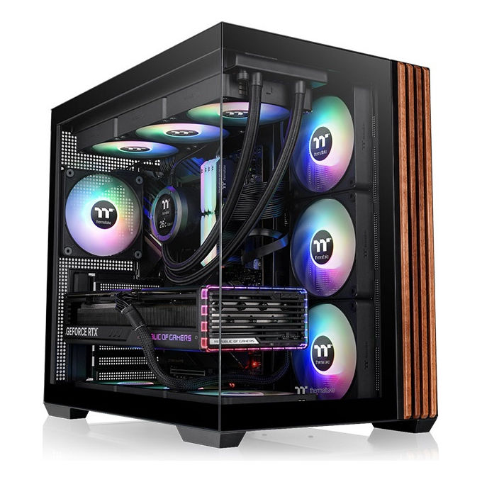Thermaltake CA-1Z2-00M1WN-WS View 380 WS ARGB Case Midi Tower con Illuminazione RGB Indirizzabile e Vetro Temperato colore Nero