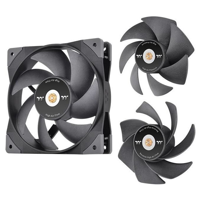 Thermaltake CL-F155-PL12BL-A SWAFAN GT12 Ventola di raffreddamento per PC 120x25 mm 4 pin PWM 500 2000 rpm 26 5 dB colore Nero