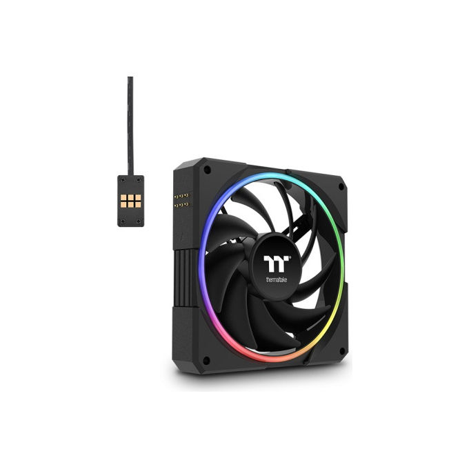 Thermaltake CL-F206-PL12SW-A TS120 EX RGB Ventola da 120 mm con Sensore di Temperatura Integrato e Tecnologia MagForce 2.0 per Collegamento a Cascata