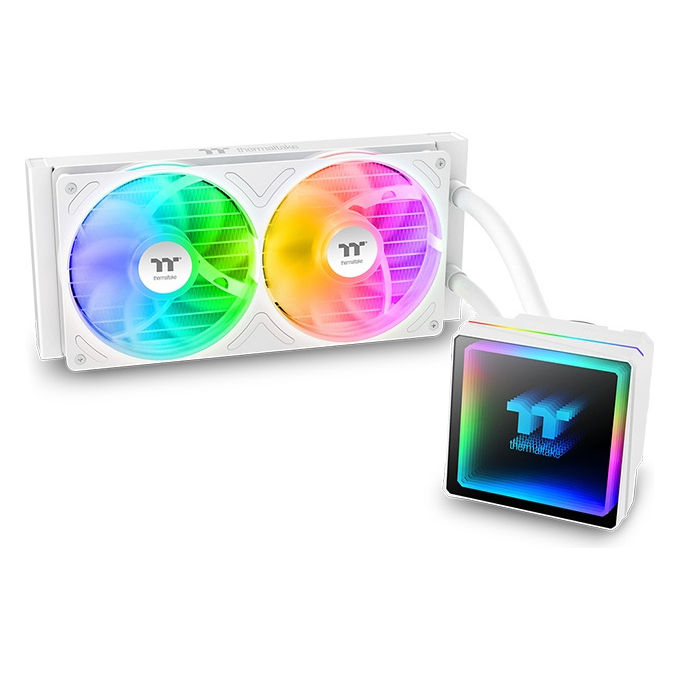 Thermaltake CL-W467-PL12SW-A TH240 V3 ARGB Dissipatore a liquido All-in-One 12 cm 2 ventole pompa 800 2500 rpm LED RGB colore Bianco
