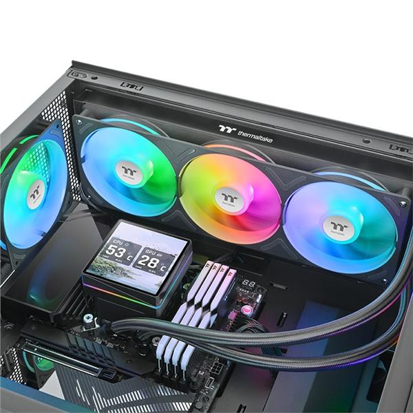 Thermaltake CL-W474-PL12SW-A TH360 V3 Ultra ARGB Dissipatore AIO Liquid Cooler 360mm LCD 3.95” ARGB Sync 2500 rpm 37.8 dB colore Nero