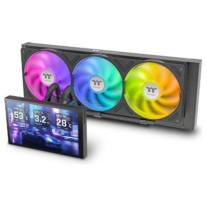 Thermaltake CL-W493-PL12SW-A ST360 Ultra Raffreddamento ad acqua 360 mm Display 7'' IPS LCD ARGB Sync CPU TDP 365 W colore Nero