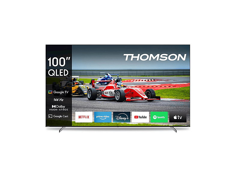 THOMSON 100QG7S14 TV QLED, SMART TV, 100 ", Processore CA75x2&1.3GHz + CA55x2&1.15GHz, Classe F