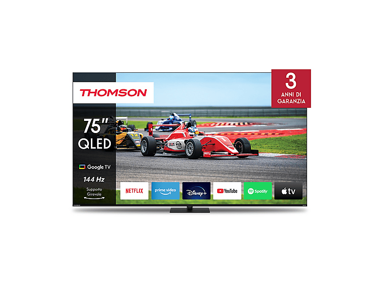 THOMSON 75QG7C14, Smart TV QLED 75'', 4K, Dolby Atmos, Google TV, Chromecast, Media Player