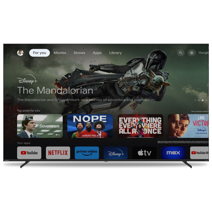THOMSON 85QG7S14, Smart TV QLED 85'', 4K, Controllo Vocale, Dolby Atmos, Google TV, Chromecast, Media Player, Bluetooth