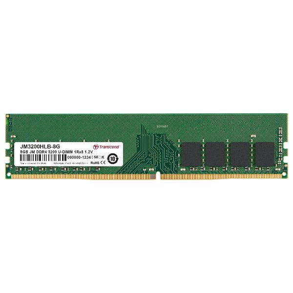 Transcend JM3200HLB-16G JetRam Memoria RAM 16 GB 2 x 8 GB DDR4 3200 MHz 288-pin DIMM CL22 1.2V colore Nero