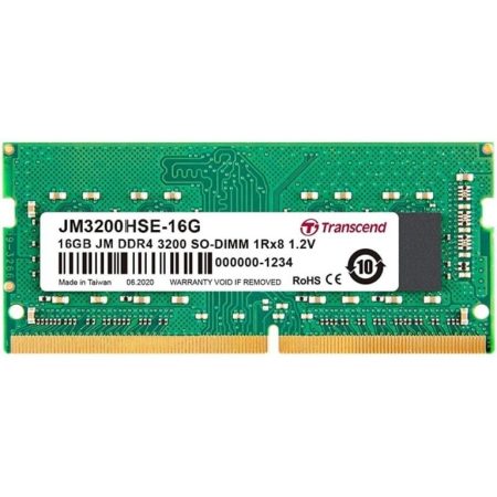 transcend-jm3200hse-16g-modulo-di-memoria-16-gb-ddr4-3200-mh Transcend JM3200HSE-16G Modulo di Memoria 16 GB DDR4 3200 MHz SO-DIMM 1Rx8 1.2V colore Nero