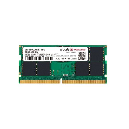 transcend-jm4800ase-16g-jetram-modulo-di-memoria-ddr5-so-dim Transcend JM4800ASE-16G JetRam Modulo di Memoria DDR5 SO-DIMM 16 GB 4800 MT-s CL40 1,1 V colore Nero