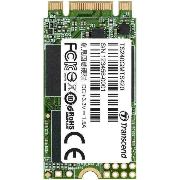 Transcend TS240GMTS420S MTS420S SSD interno M.2 2242 240 GB SATA III 6 Gbit-s 3D TLC NAND 500 MB-s lettura 430 MB-s scrittura colore Nero