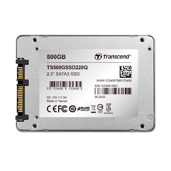 Transcend TS500GSSD220Q SSD220Q SSD Interno 2.5'' SATA III 500 GB 550 MB-s QLC 3D NAND
