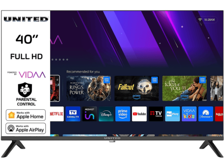 united-un40fvz1-tv-led-smart-tv-40-full-hd-processore UNITED UN40FVZ1 TV LED, SMART TV, 40 ", Full-HD, Processore CA53 x4, Classe E