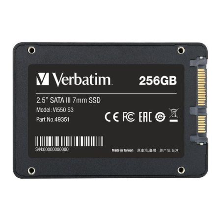 verbatim-49351-vi550-ssd-2-5-sata-iii-256gb-560-mb-s-lettu Verbatim 49351 Vi550 SSD 2.5'' SATA III 256GB 560 MB-s Lettura 460 MB-s Scrittura NAND 3D 7mm
