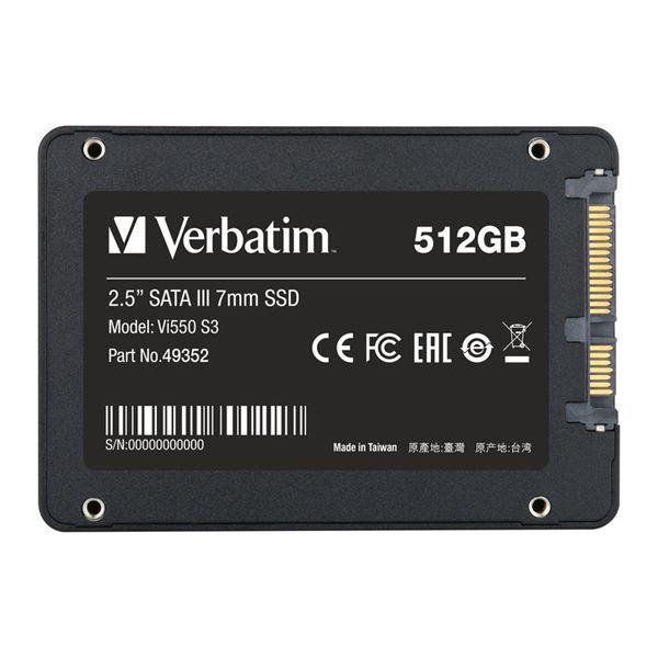 Verbatim 49352 Vi550 S3 SSD Interno 512GB SATA III 2.5'' 7mm 560MB-s lettura 535MB-s scrittura 3D NAND