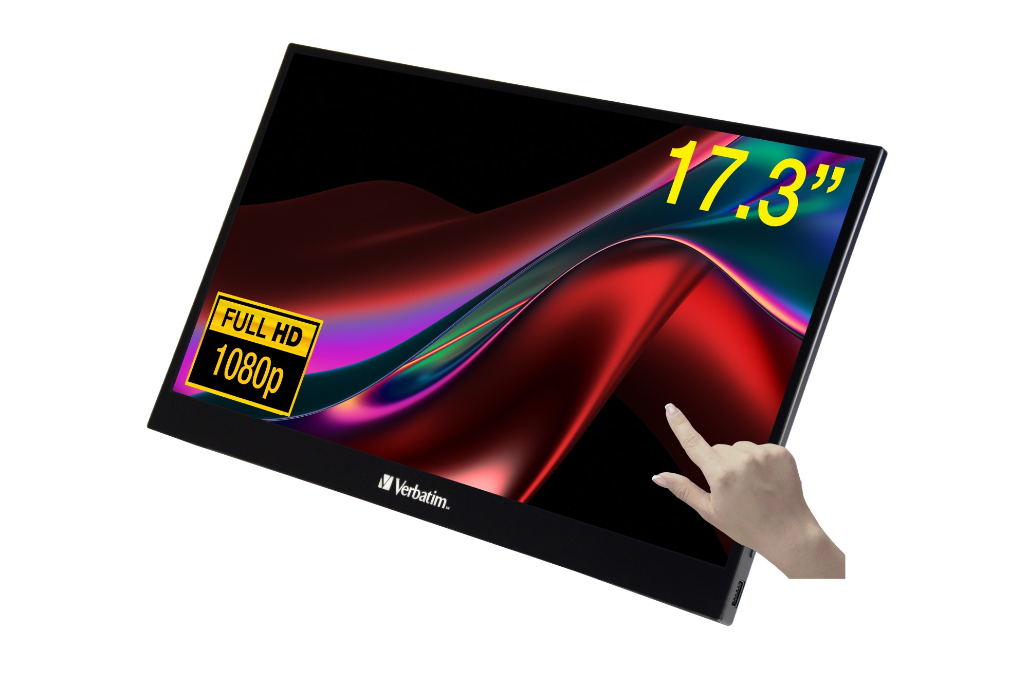 Verbatim 49593 PMT-17 Monitor Portatile Touch 17,3'' Full HD IPS LCD AMD FreeSync Altoparlanti colore Nero