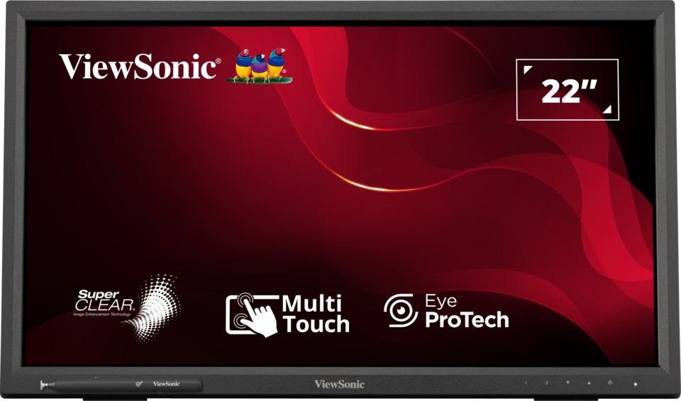 Viewsonic 22 FHD Ir 10 Points Touch Monitor With Vga Dvi Hdmi 2 USB Ports And Speakers TD2223-2