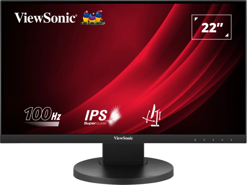 Viewsonic VG2208A Monitor 22'' IPS FHD 100Hz Hub USB Regolazione Altezza Pivot colore Nero
