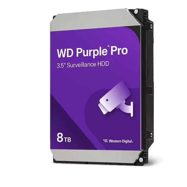 Western Digital WD8002PURP Purple Pro Smart Video HDD 8TB 7200 Giri-min 3.5” SATA 256GB Cache colore Nero